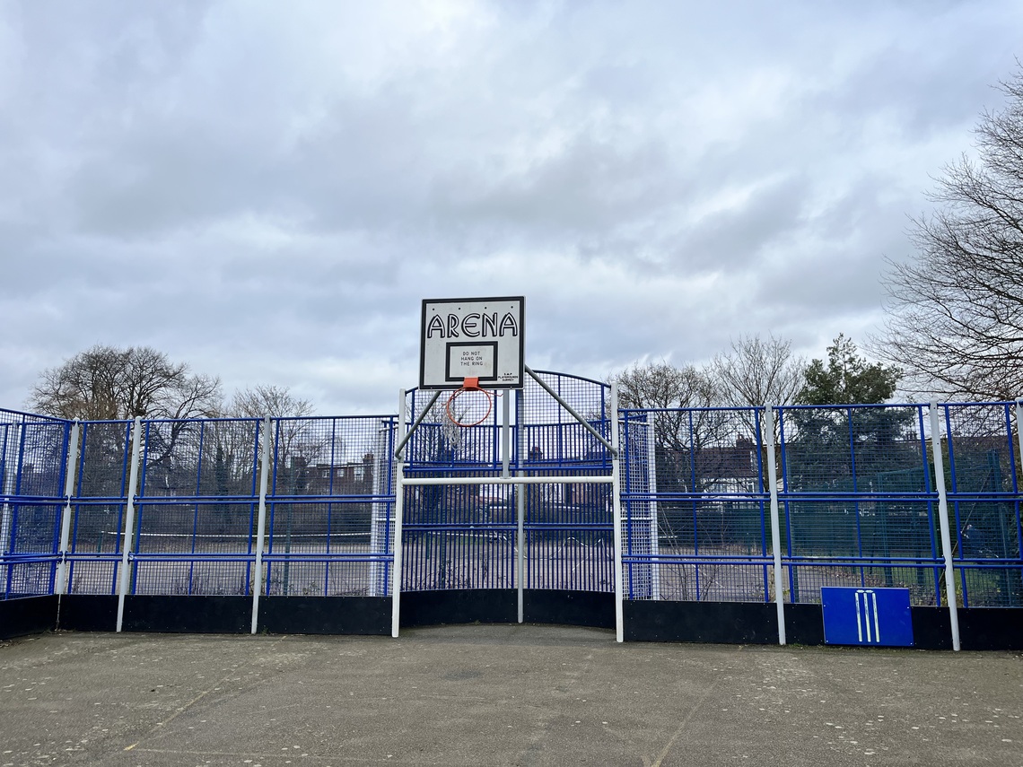 Basketball court without any players